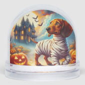 Dackel Mummy Halloween Snow Globe Schneekugeln (Vorderseite)
