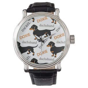 Dackel-Muster Armbanduhr