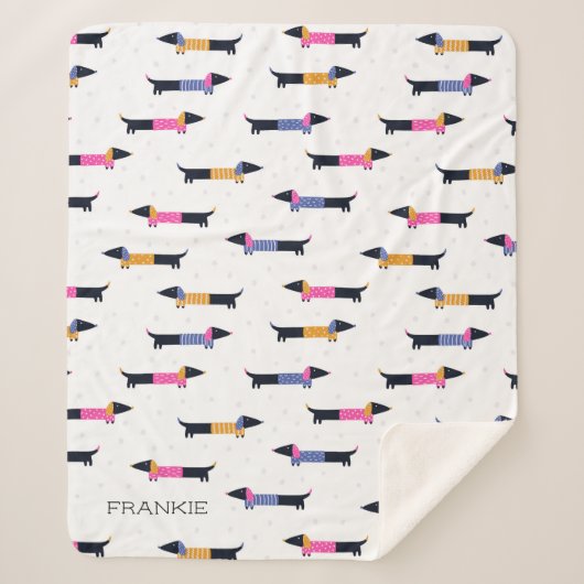 Dackel Muster Dog Lover Benutzerdefiniert Sherpadecke (Vorderseite)