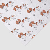 Dackel-Muster für Hunde aus rotem und weißem, glat Seidenpapier (Ausschnitt)