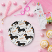 Dackel-Muster Pappteller (Party)