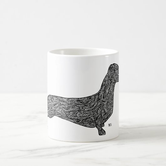 Dackel-Muster-Tasse Kaffeetasse (Mittel)