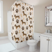 Dackel Muster: Vintages Druckdesign Duschvorhang (Beispiel)