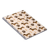 Dackel Muster: Vintages Druckdesign Notizblock (Rechte Seite)