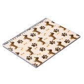 Dackel Muster: Vintages Druckdesign Notizblock (Linke Seite)