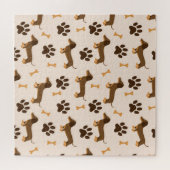 Dackel Muster: Vintages Druckdesign Puzzle (Horizontal)