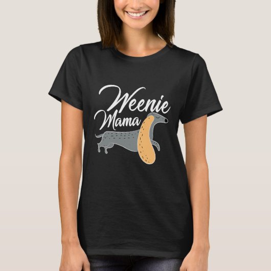 Dackel Mutter Würstchen Mama Niedlich Weiner Mama T-Shirt (Vorderseite)