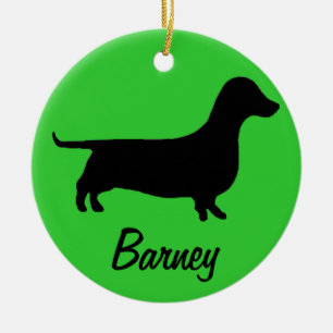 Dackel-Name und Foto-Verzierung Keramik Ornament
