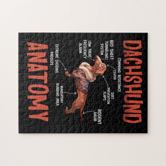 Dackel Niedlich für Dackel Dackel Liebe Anatomie Puzzle (Horizontal)