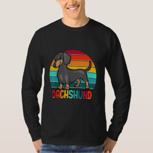 Dackel Niedlich Welpen Hund Hund Hunde Hunde Retro T-Shirt