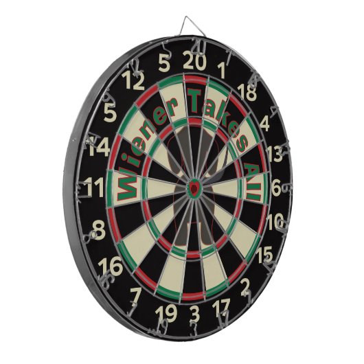 Dackel nimmt alle dartscheibe (Vorderseite Links)