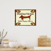 Dackel Offiziell Hundeschrift Poster (Küche)