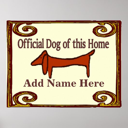 Dackel Offiziell Hundeschrift Poster (Vorne)
