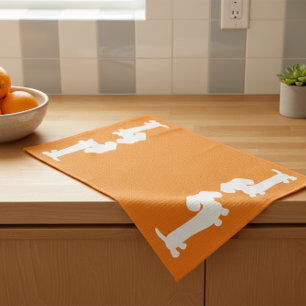 Dackel Orangefarbenes Handtuch für Dackel Hunde Li