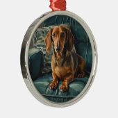 Dackel Ornament Aus Metall (Rechts)
