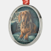 Dackel Ornament Aus Metall (Links)