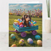 Dackel Ostereier Karte (Vorderseite)