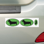Dackel ovales Grün-Schlichtes Autoaufkleber (Auf Auto)
