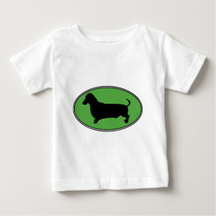 Dackel ovales Grün-Schlichtes Baby T-shirt