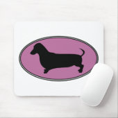 Dackel-ovales Rosa Mousepad (Mit Mouse)