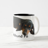 Dackel Pa Sleepy Puppy Tasse (VorderseiteRechts)