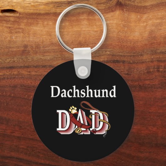 Dackel Papa Schlüsselanhänger (Vorderseite)