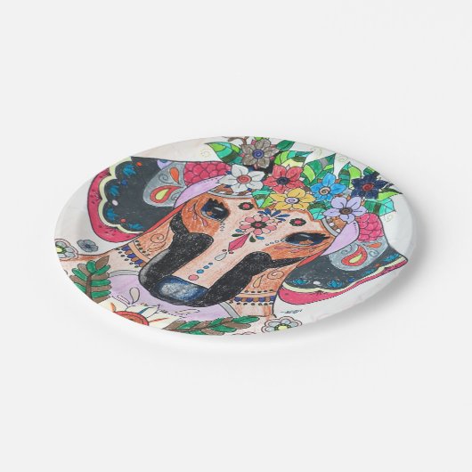 Dackel Pappteller (Schrägansicht)