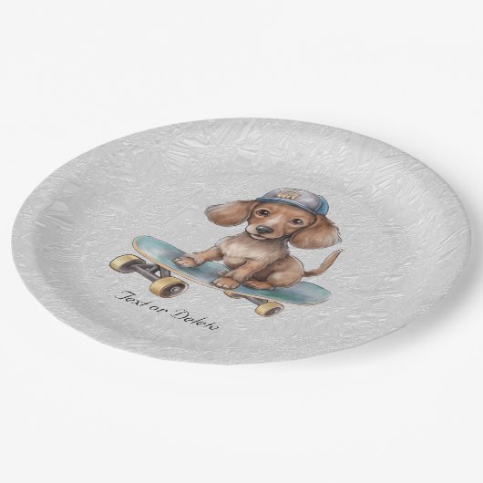 Dackel Pappteller (Schrägansicht)