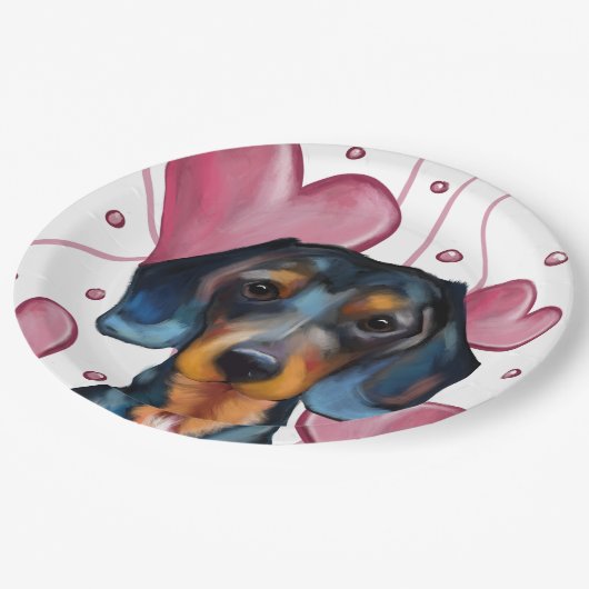 Dackel Pappteller (Schrägansicht)