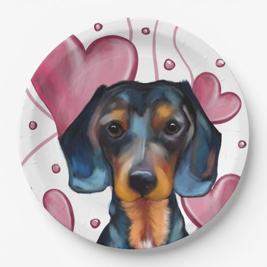 Dackel Pappteller (Vorderseite)