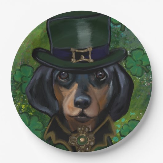 Dackel Pappteller (Vorderseite)