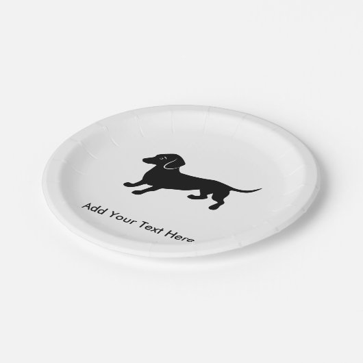 Dackel Pappteller (Schrägansicht)