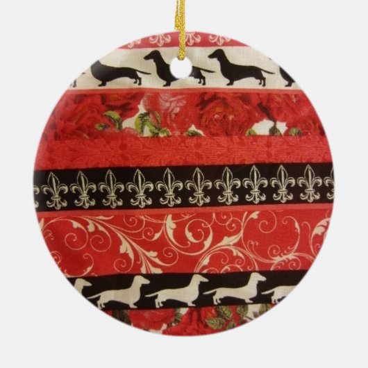 Dackel Parade Keramik Ornament (Hinten)