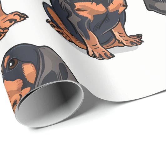 Dackel Parade Wrapping Paper Geschenkpapier (Rolleneckpunkt)
