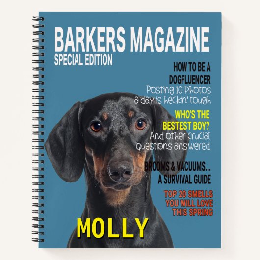 Dackel Parody Magazine Cover Notizblock (Vorderseite)