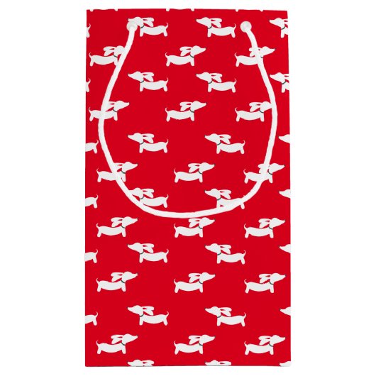 Dackel Party Dackel Dog Geschenktaschen Kleine Geschenktüte (Rückseite)