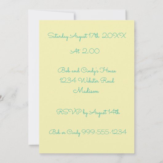 Dackel Party Einladung (Rückseite)