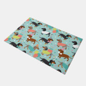 Dackel Party Fußmatte (Schrägansicht)