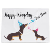 Dackel-Party Große Geschenktüte (Vorderseite)