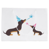 Dackel-Party Große Geschenktüte (Rückseite)