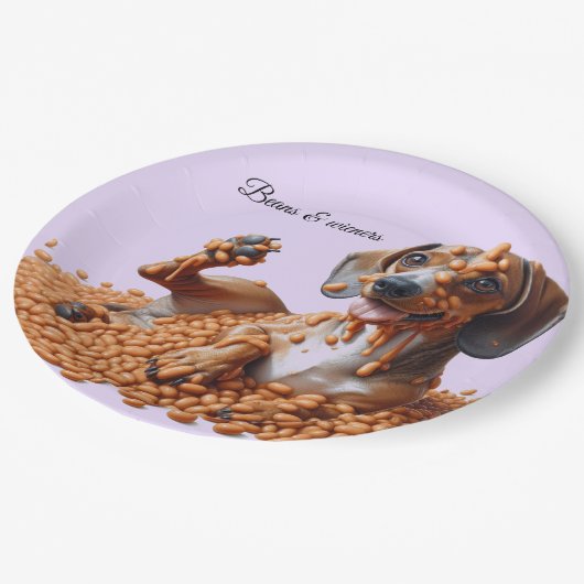 Dackel Party Pappteller (Schrägansicht)