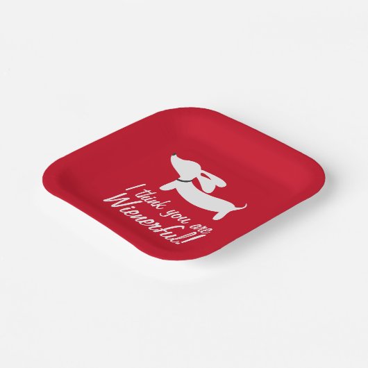 Dackel Party Red "Ich denke, du bist wütend" Pappteller (Gewinkelt)