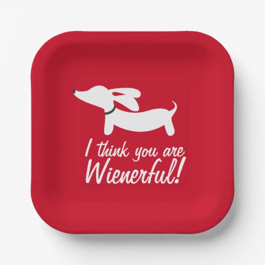 Dackel Party Red "Ich denke, du bist wütend" Pappteller (Vorderseite)