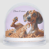 Dackel Party Schneekugeln (Vorderseite)