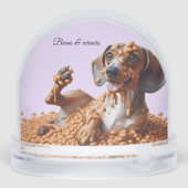 Dackel Party Schneekugeln (Rückseite)