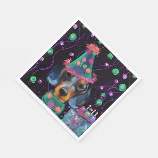 Dackel Party Serviette (Ecke)