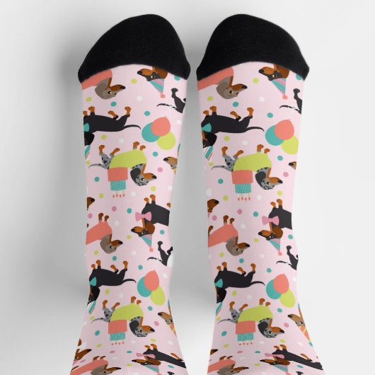 Dackel Party Socken (Oben)