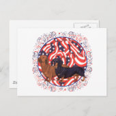 Dackel Patriotische Flagge Postkarte (Vorne/Hinten)