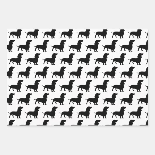 Dackel Pattern Frohe Weihnachten Geschenkpapier Set (Vorderseite 3)