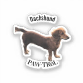 Dackel Paw-trol Aufkleber (Vorderseite)